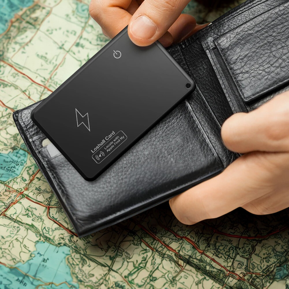 GPS Karte für Brieftasche – Kabellos ladbar & Apple „Wo ist?“ kompatibel
